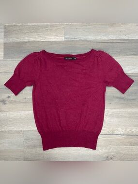 Y2K The Limited Size S Wool Blend Pink Puff Sleeve Sweater